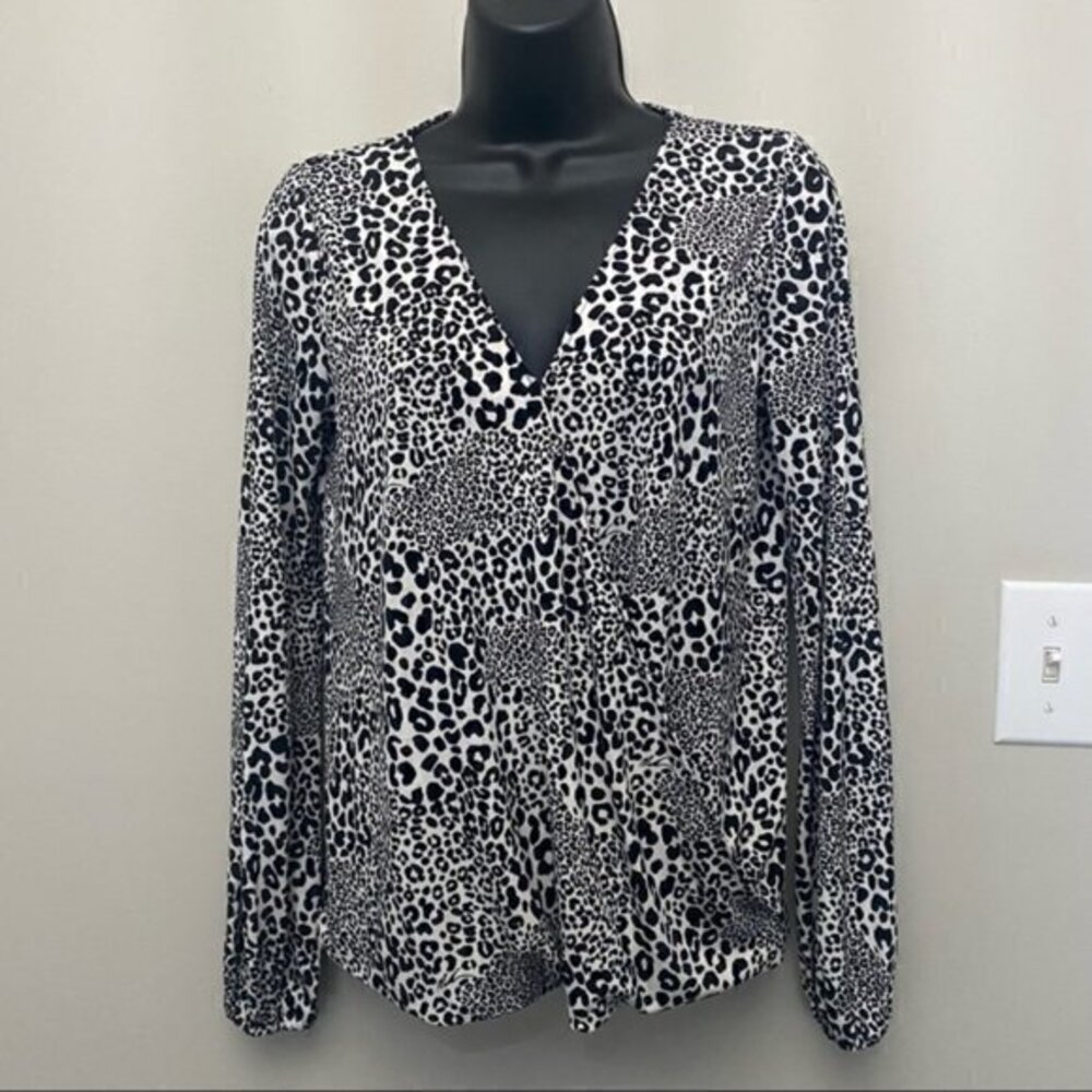 Michael Michael Kors Animal Print Wrap Blouse